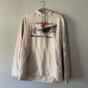 Alpine Design Men’s Cream Graphic Hoodie - Born to Roam